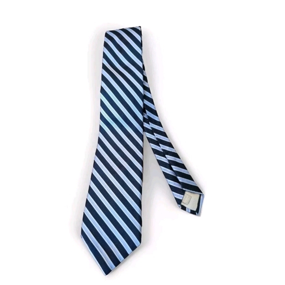 Nordstrom 100% Silk Tie Navy/ Light Blue Diagonal Stripe - Long - Picture 2 of 12